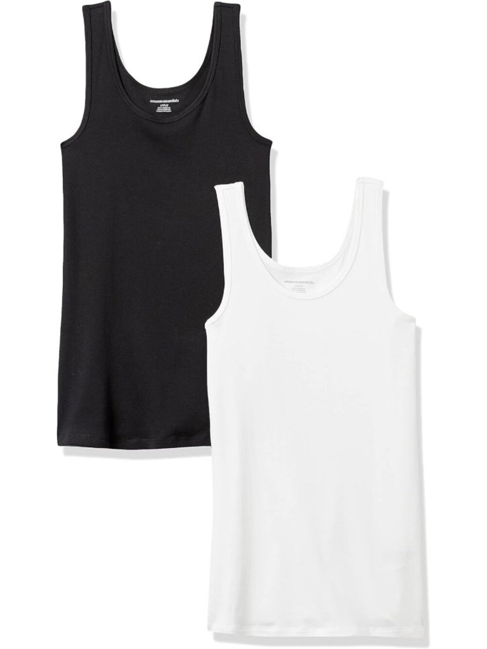 Slim-Fit Ribbed Scoop Neck Tank Tops - 2 Pack, Versatile Basics for Everyday